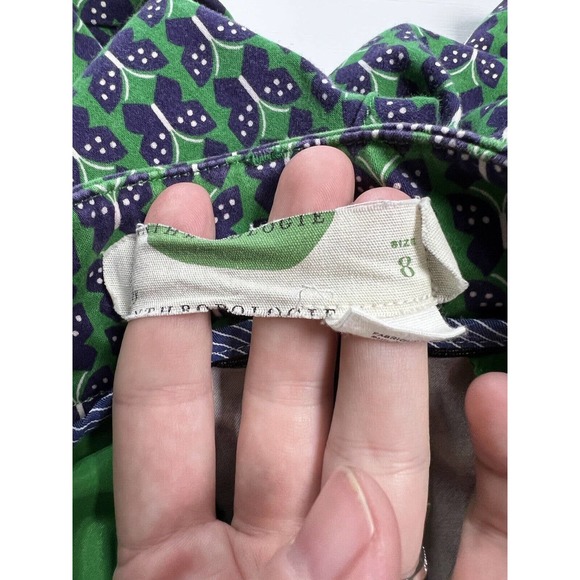 by Anthropologie The Essential Slim Trouser Pant Blue Green Butterfly Print 8 - Picture 4 of 8